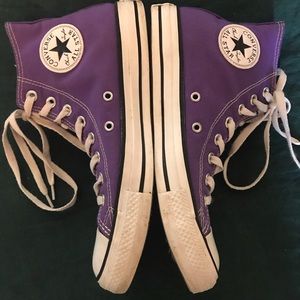 Purple converse high tops